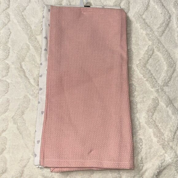 with LOVE Pink Ivory Black Metallic PARIS Eiffel Tower Cotton Kitchen Towels 2pc - Picture 2 of 7